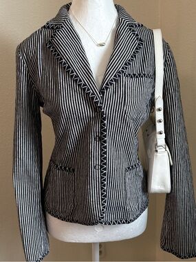 Vintage Talbots Striped Blazer 90s Retro Artsy Eclectic